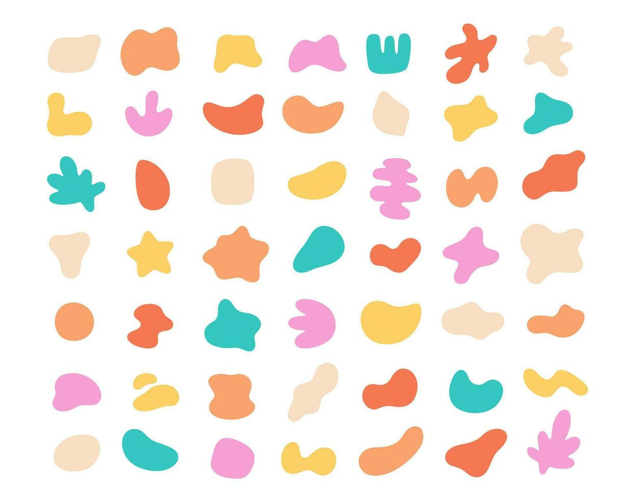 Abstract organic shapes collection. Abstract liquid forms, simple amoeba blob vector