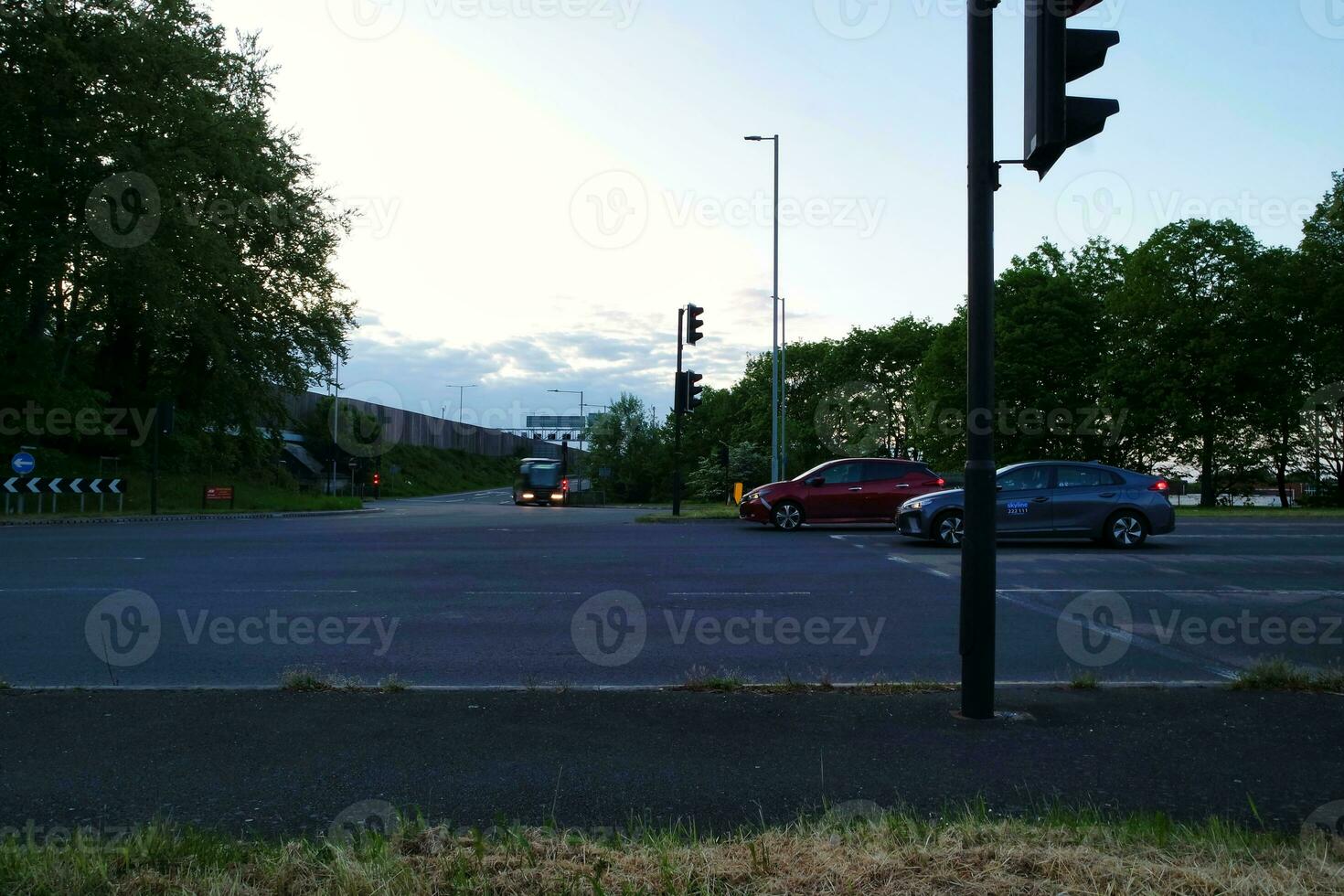 Long Exposure City and Road Footage of Evening Traffic over Luton City of England UK. Captured on May 15th, 2023 photo