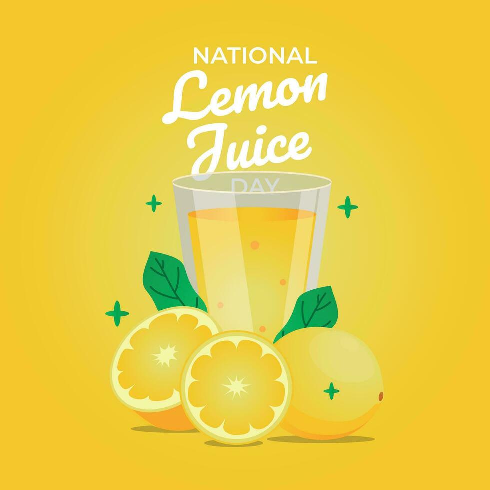 vector graphic of National Lemon Juice Day good for National Lemon