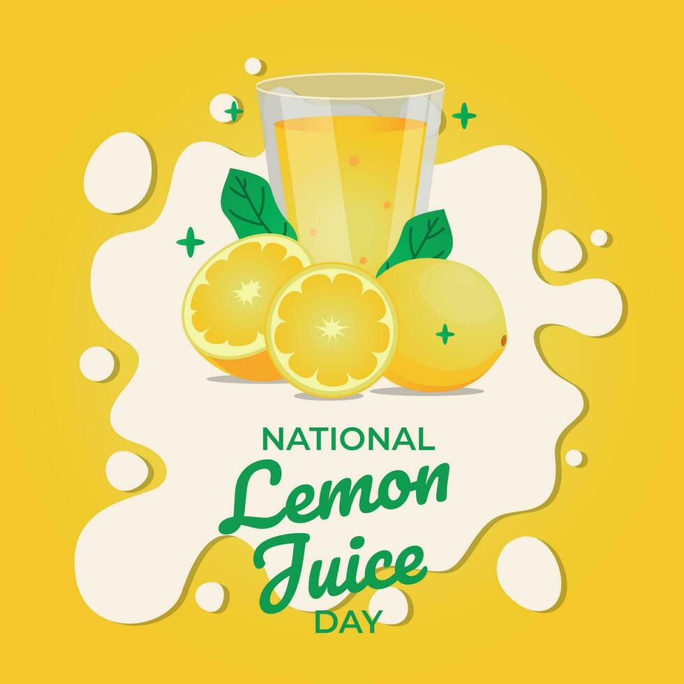 vector graphic of National Lemon Juice Day good for National Lemon