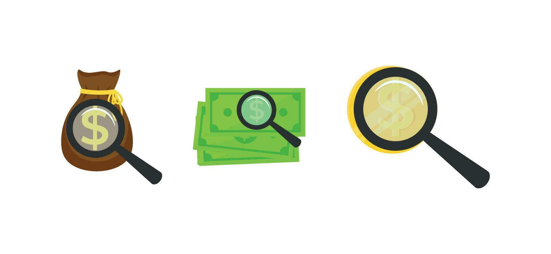 Magnifying glass set vector