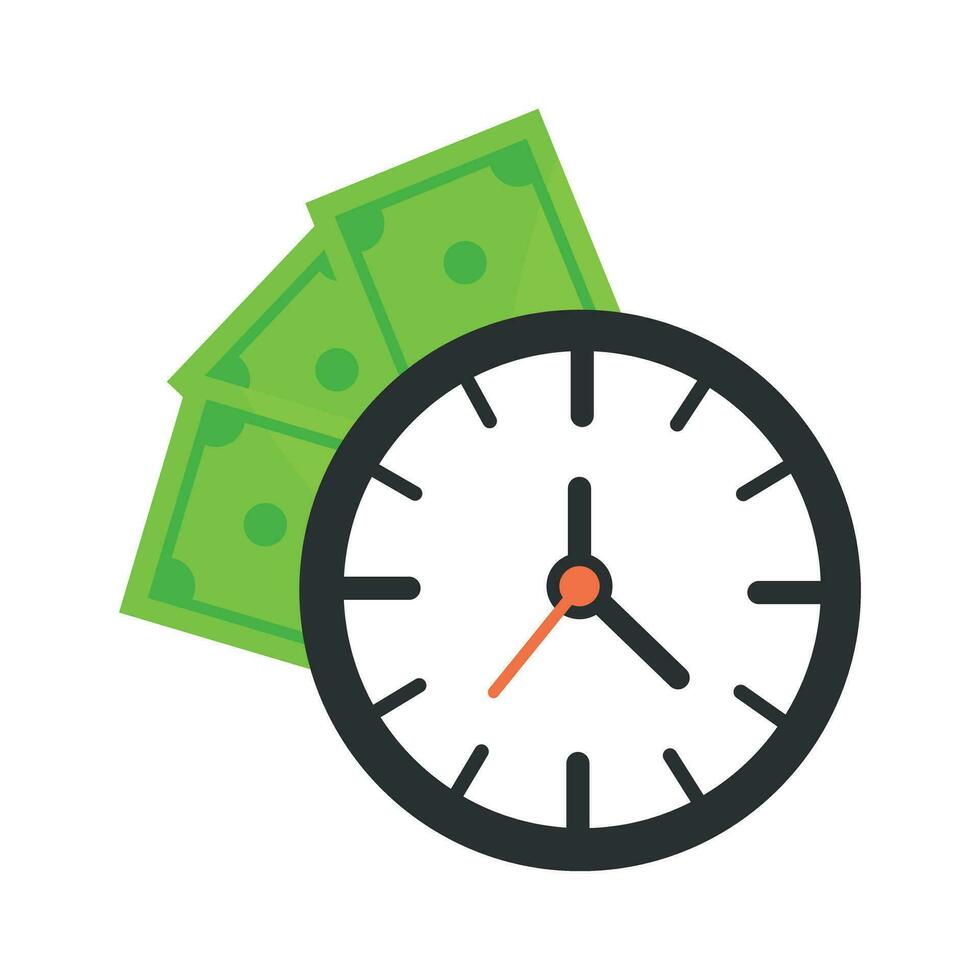 reloj y dólar cuentas vector