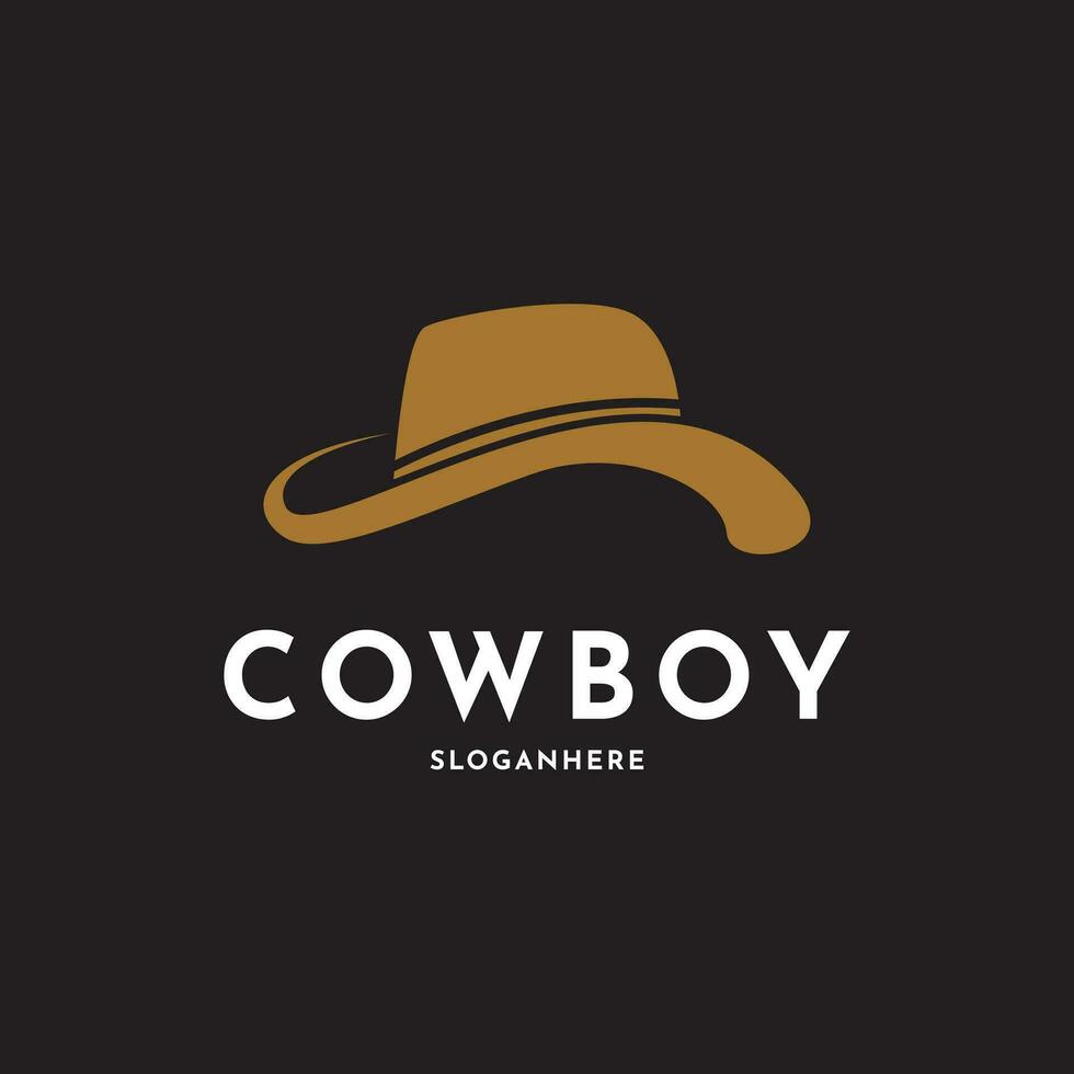 Cowboy hat silhouette logo design creative idea vector