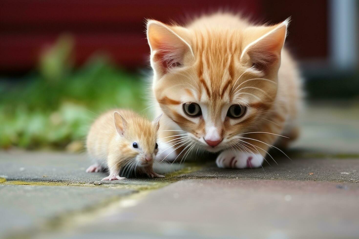 Cute act with a mouse photo