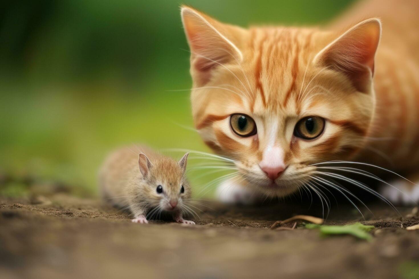 Cute act with a mouse photo