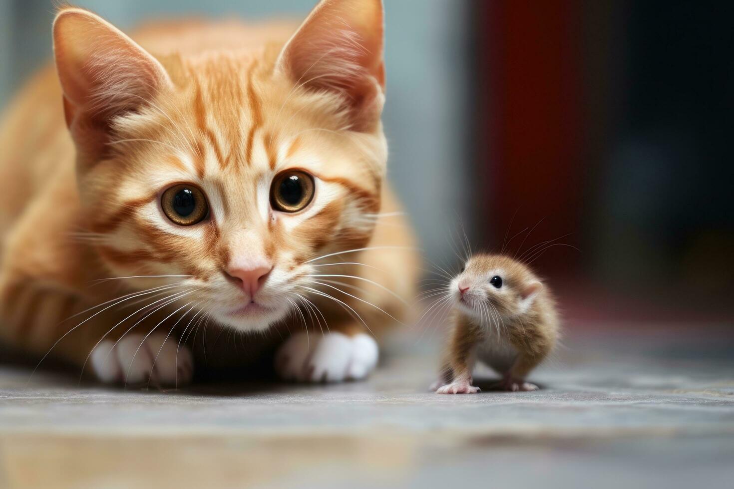 Cute act with a mouse photo
