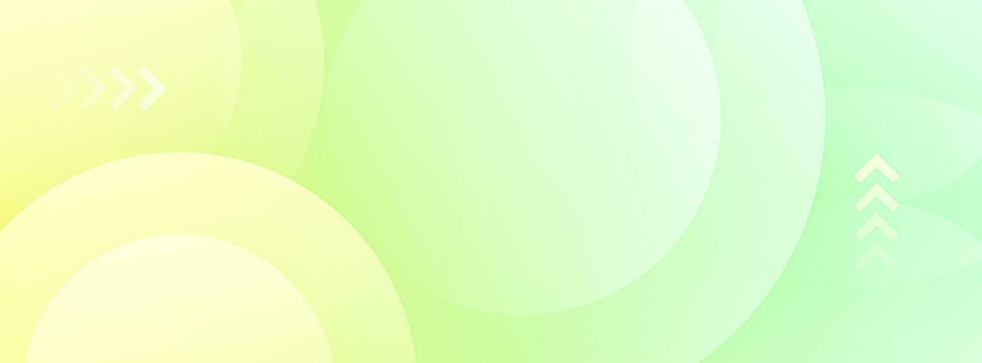 Banner background, colorful, green and yellow gradation, circles abstract eps 10 vector