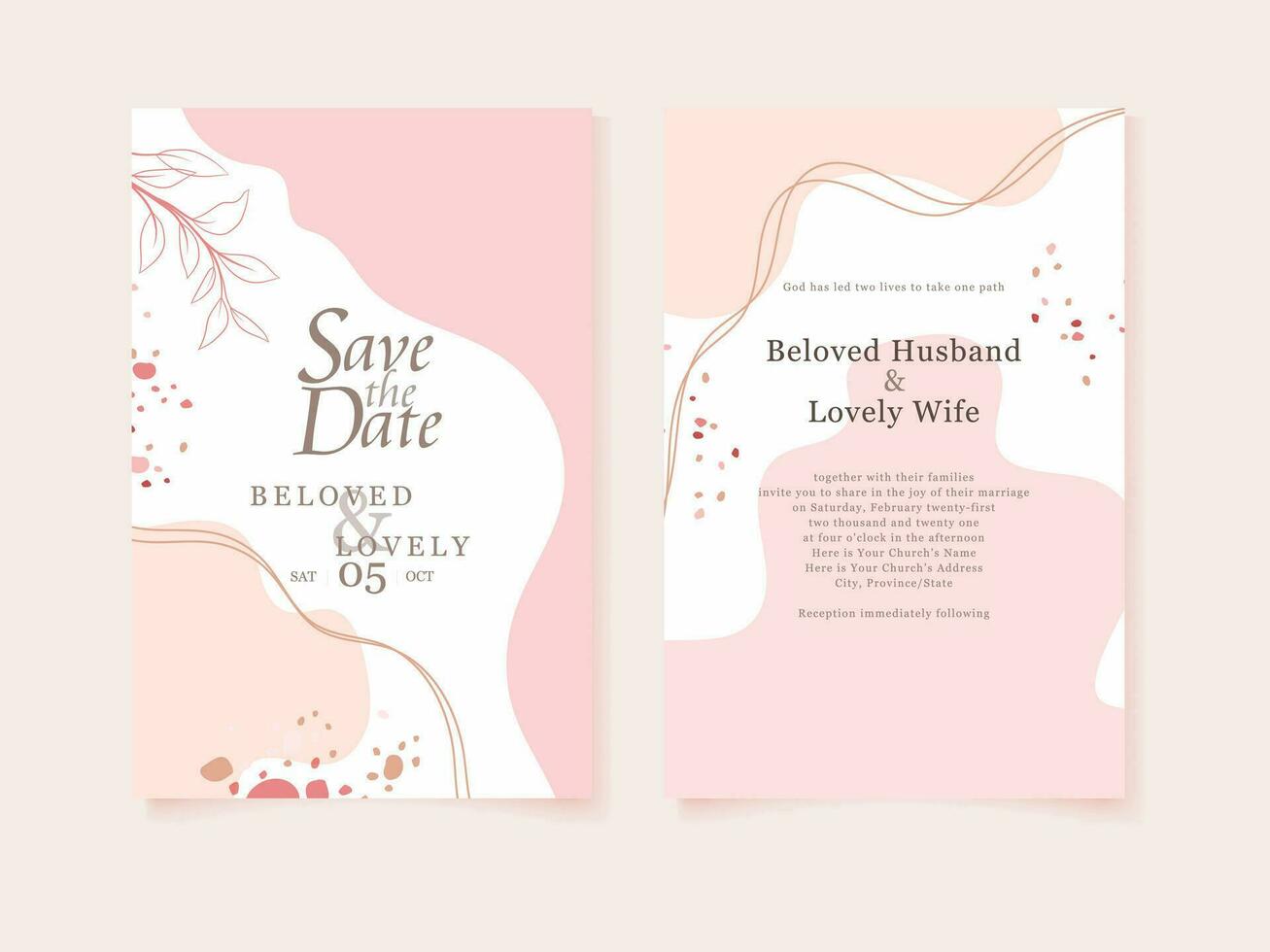 Wedding Invitation with Memphis Style Template vector