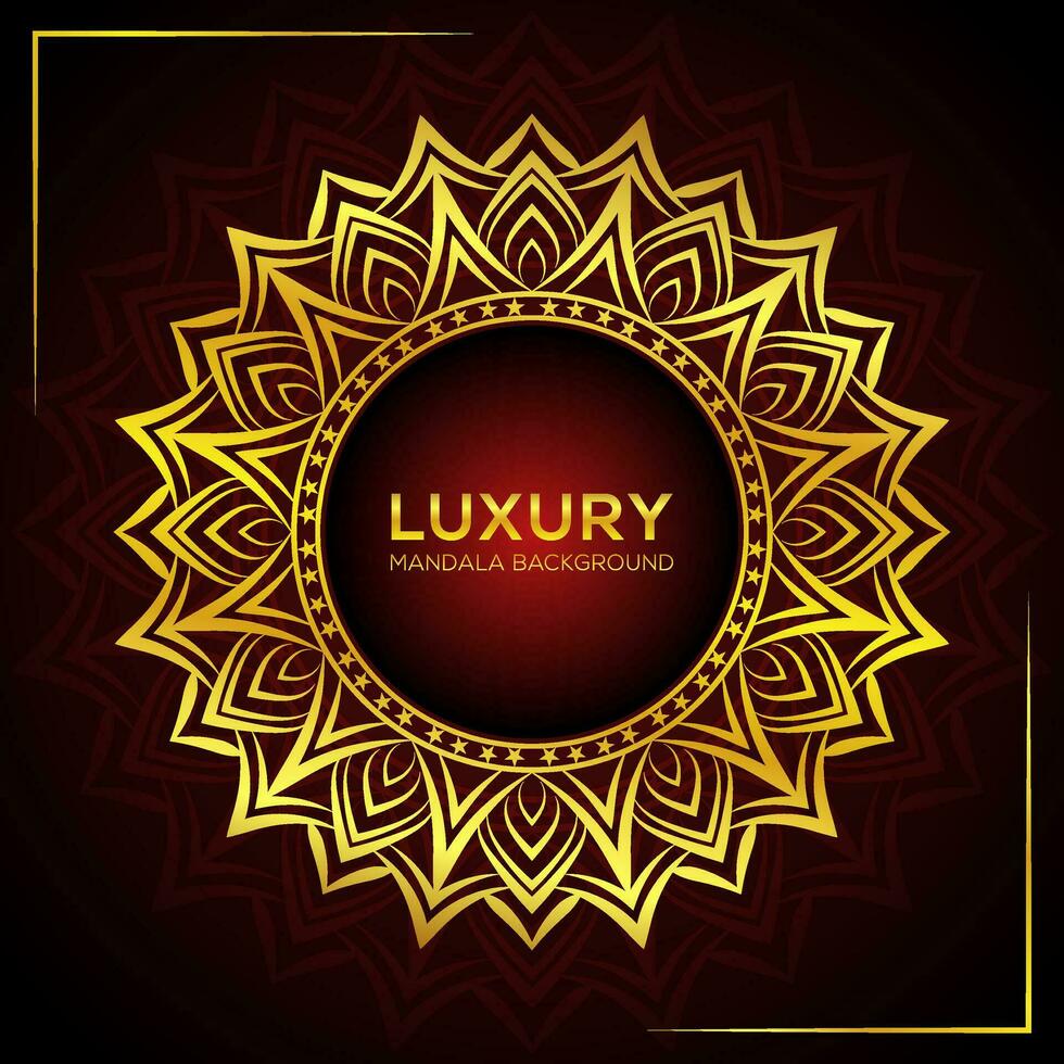 Golden luxury mandala background Vector Design with golden color