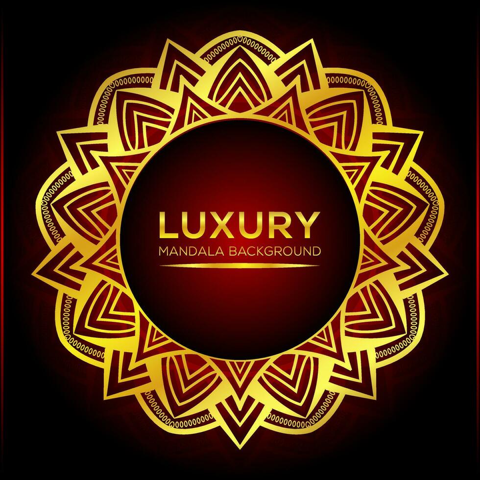 Golden luxury mandala background Vector Design with golden color