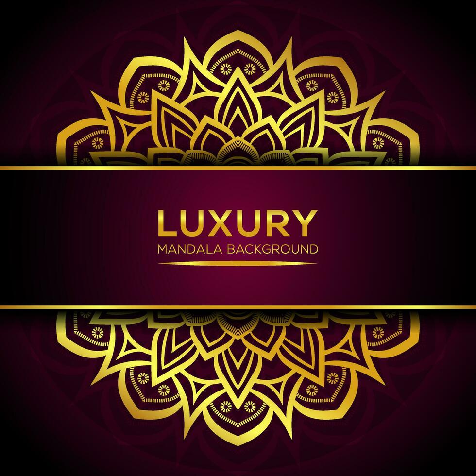 Golden luxury mandala background Vector Design with golden color