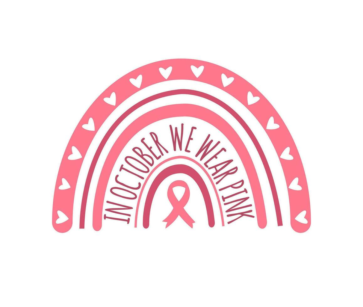 In October We Wear Pink Vector Art, Icons, and Graphics for Free Download
