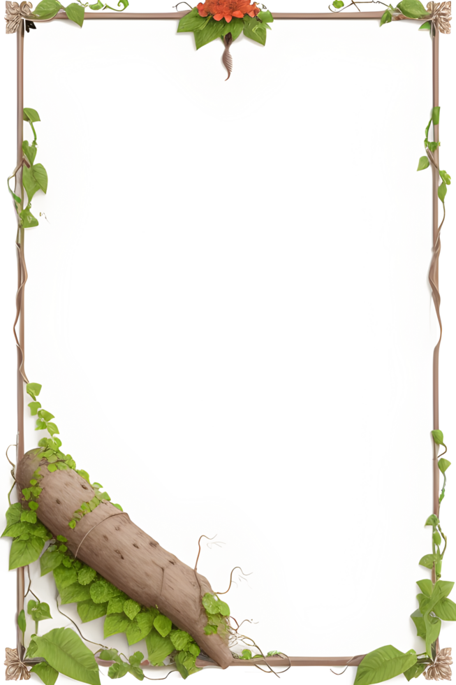 Vines Border Frame Ai Generative png