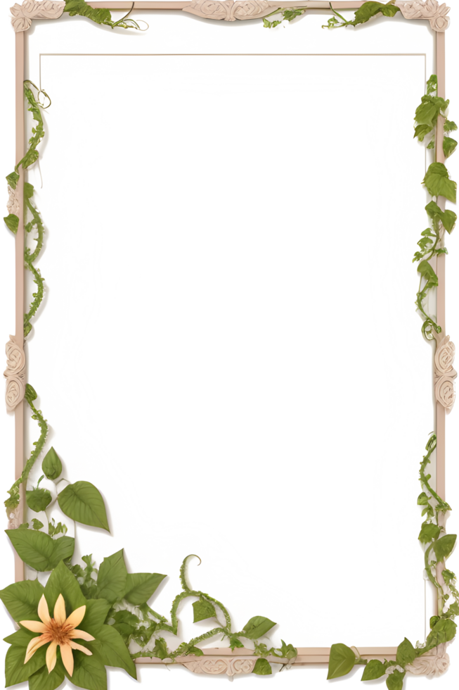 Vines Border Frame Ai Generative png