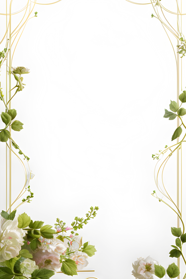 Vines Border Frame Ai Generative png