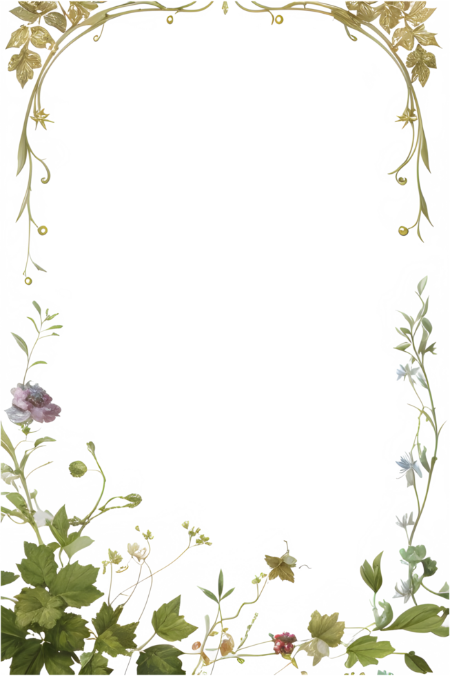Vines Border Frame Ai Generative png