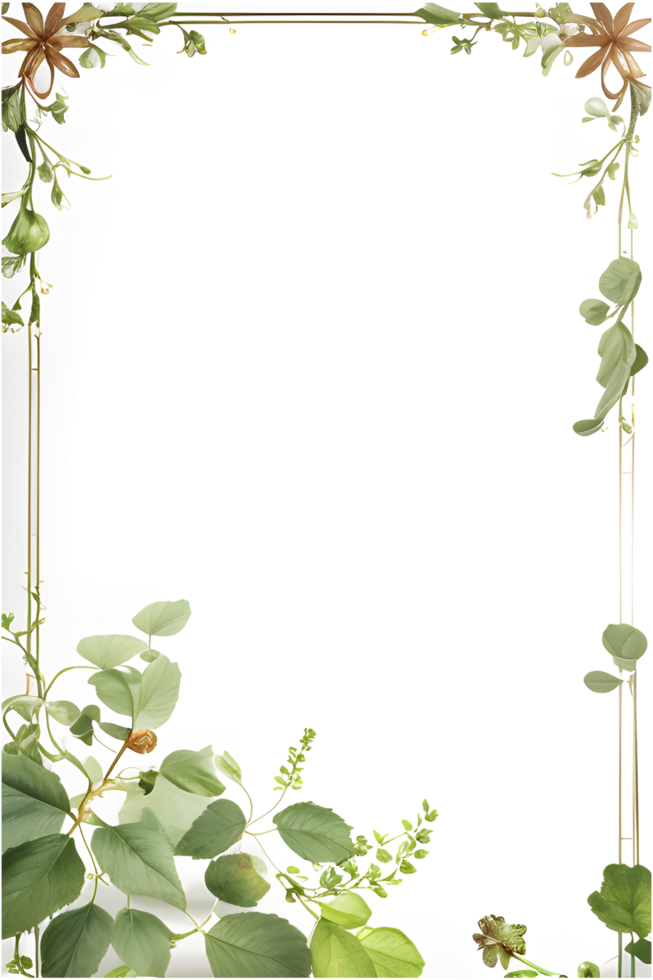Vines Border Frame Ai Generative png