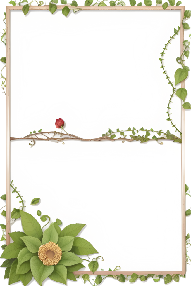 Vines Border Frame Ai Generative png