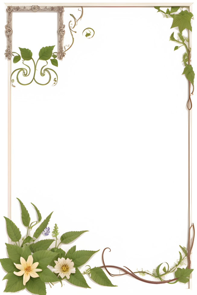 Vines Border Frame Ai Generative png
