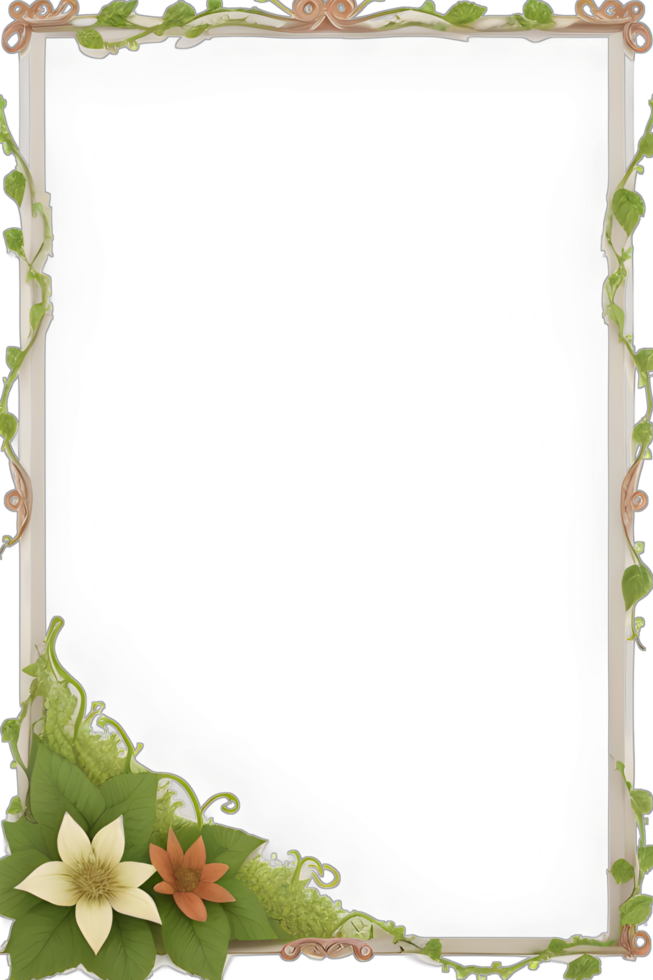Vines Border Frame Ai Generative png