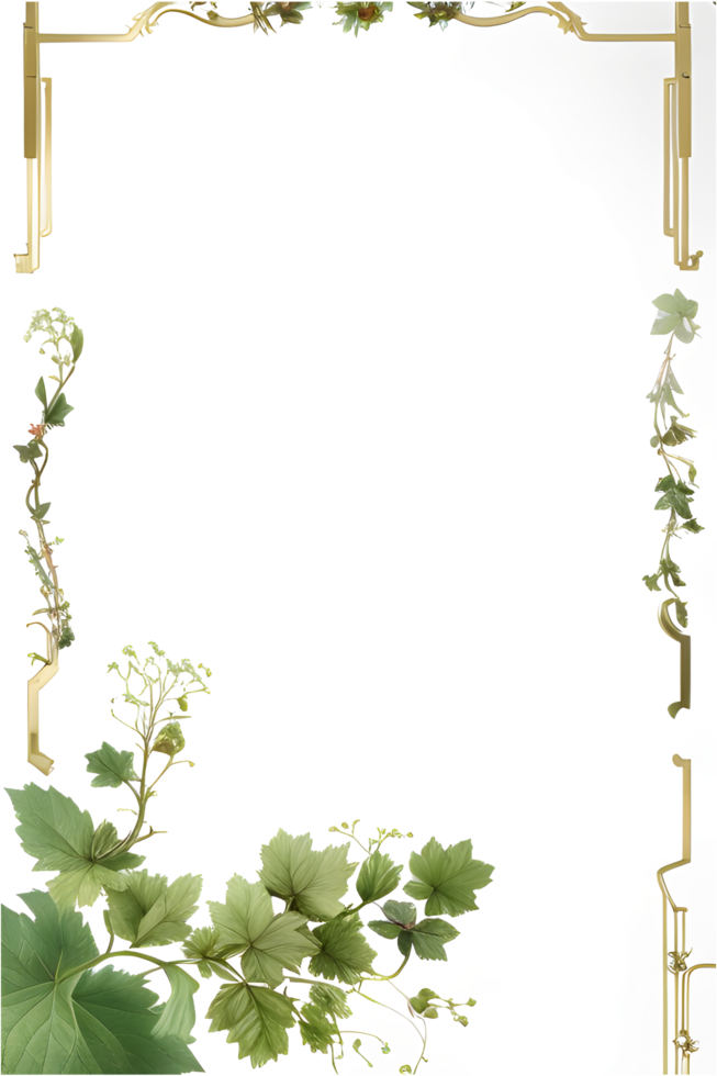 Vines Border Frame Ai Generative png