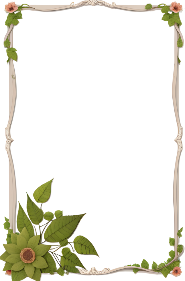 Vines Border Frame Ai Generative png