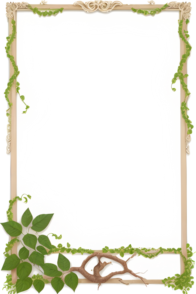Vines Border Frame Ai Generative png