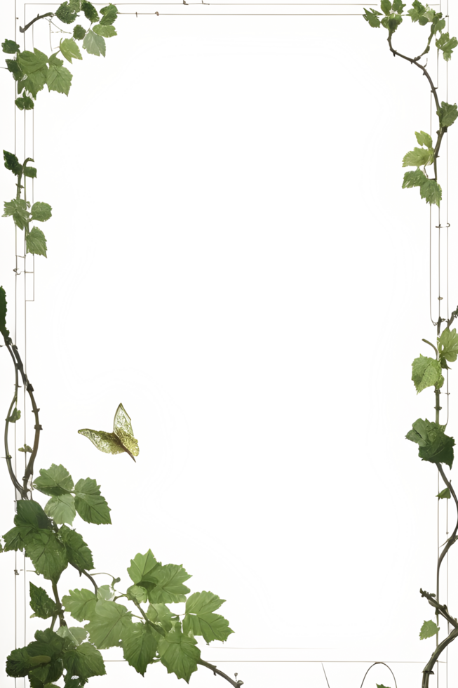 Vines Border Frame Ai Generative png
