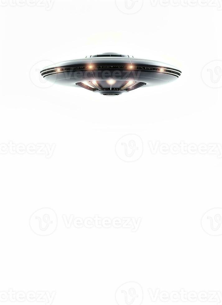 UFO on a white background.Realistic Unidentified flying object. Alien space ship. photo