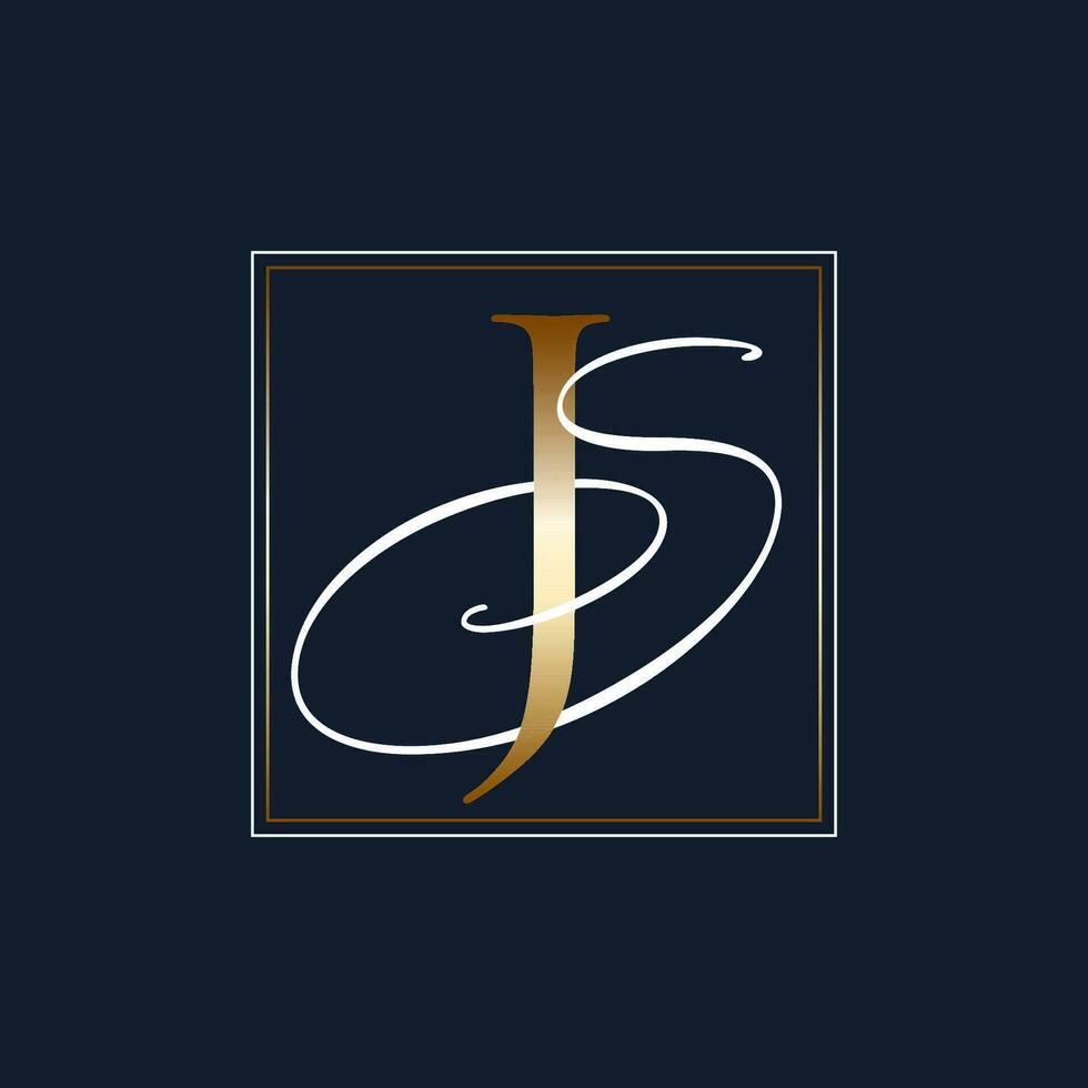 monogram logo design with the letters J and S vector