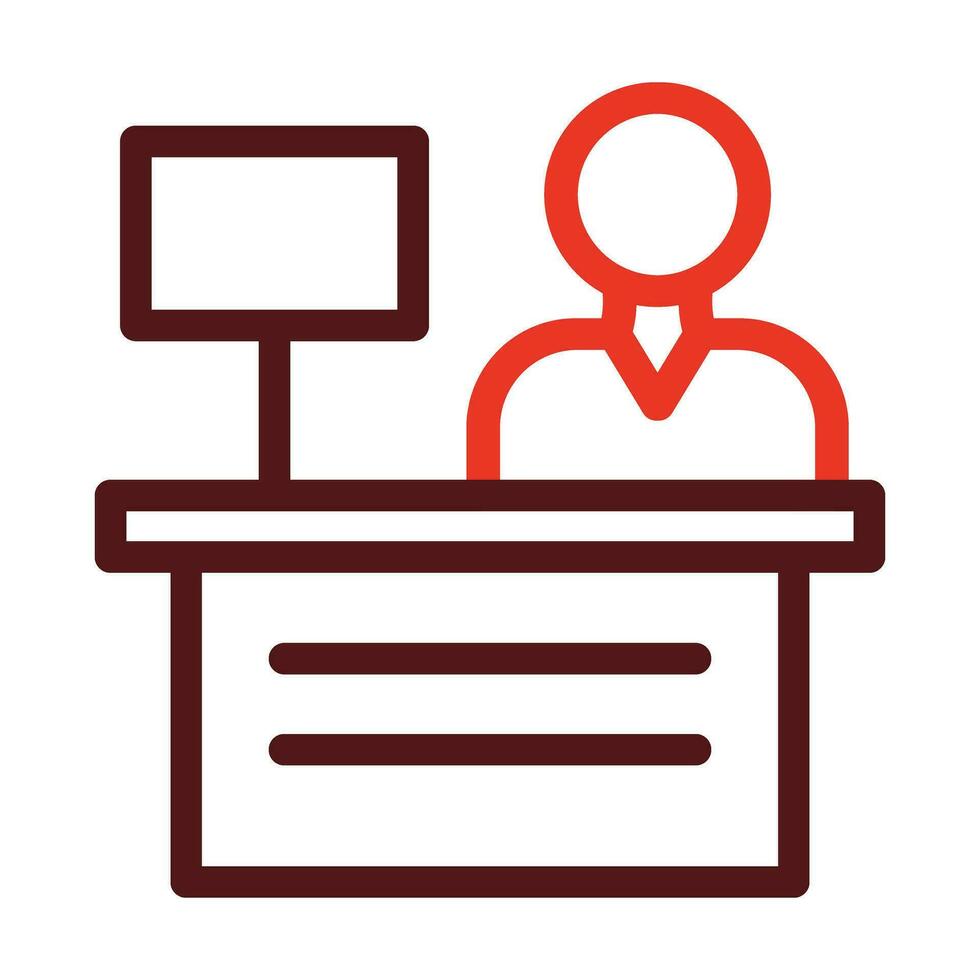 Reception Thick Line Two Color Icons For Personal And Commercial Use. vector