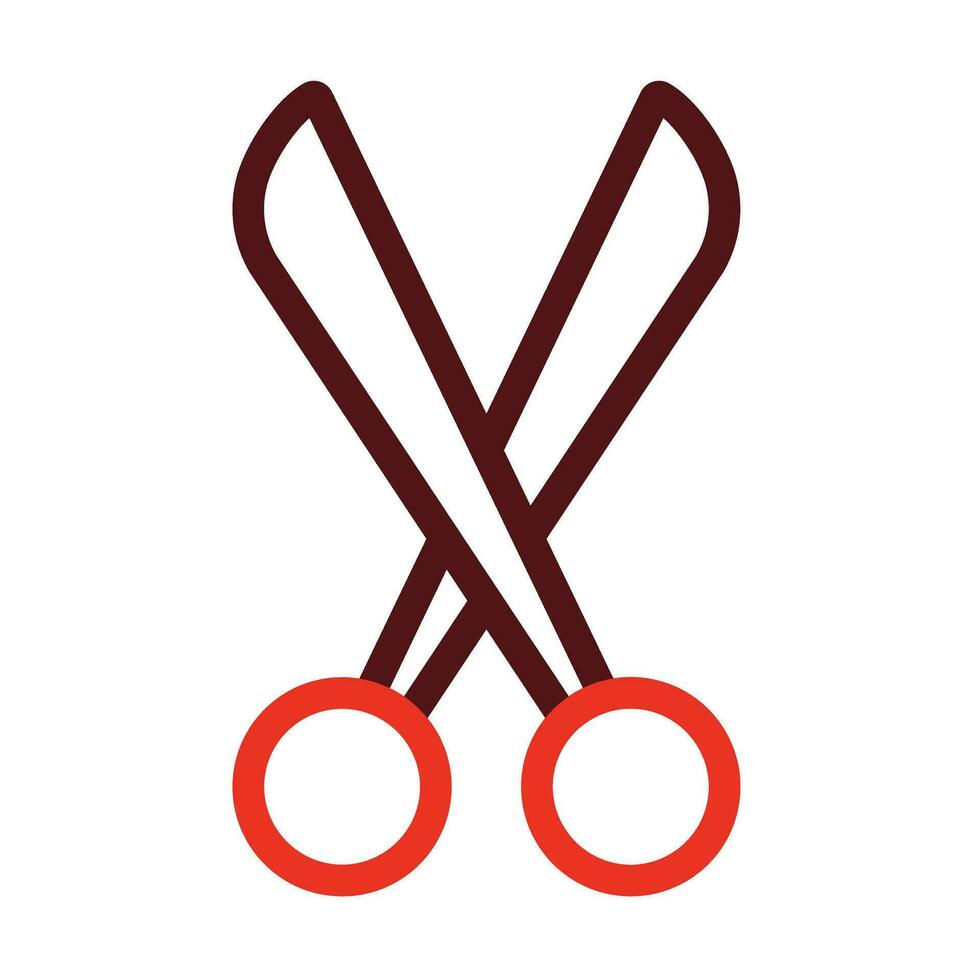 Scissors Thick Line Two Color Icons For Personal And Commercial Use. vector