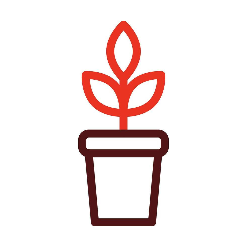 Plant Thick Line Two Color Icons For Personal And Commercial Use. vector