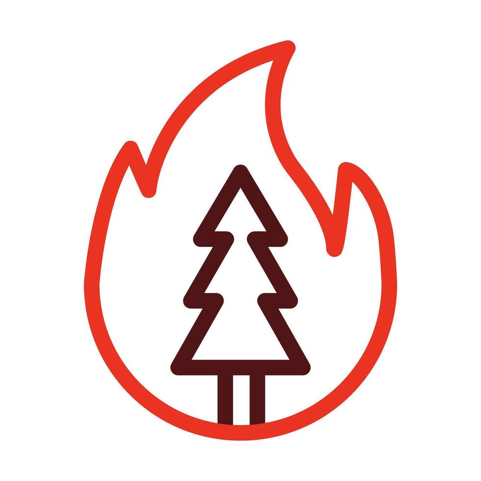 Wildfire Thick Line Two Color Icons For Personal And Commercial Use. vector