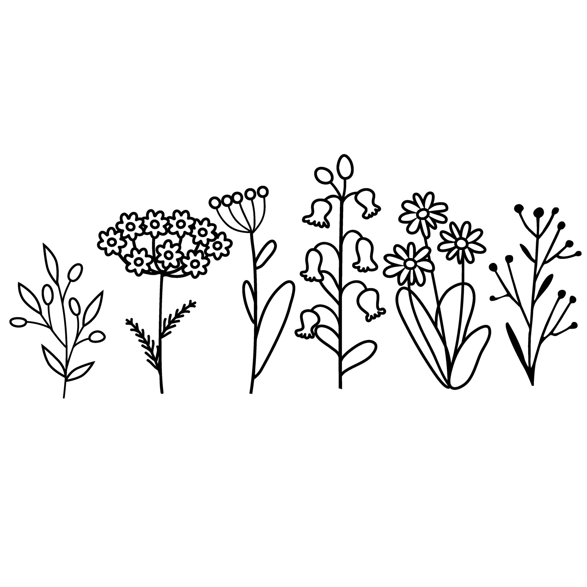 Wildflowers icon vector set. Wild flowers illustration sign collection
