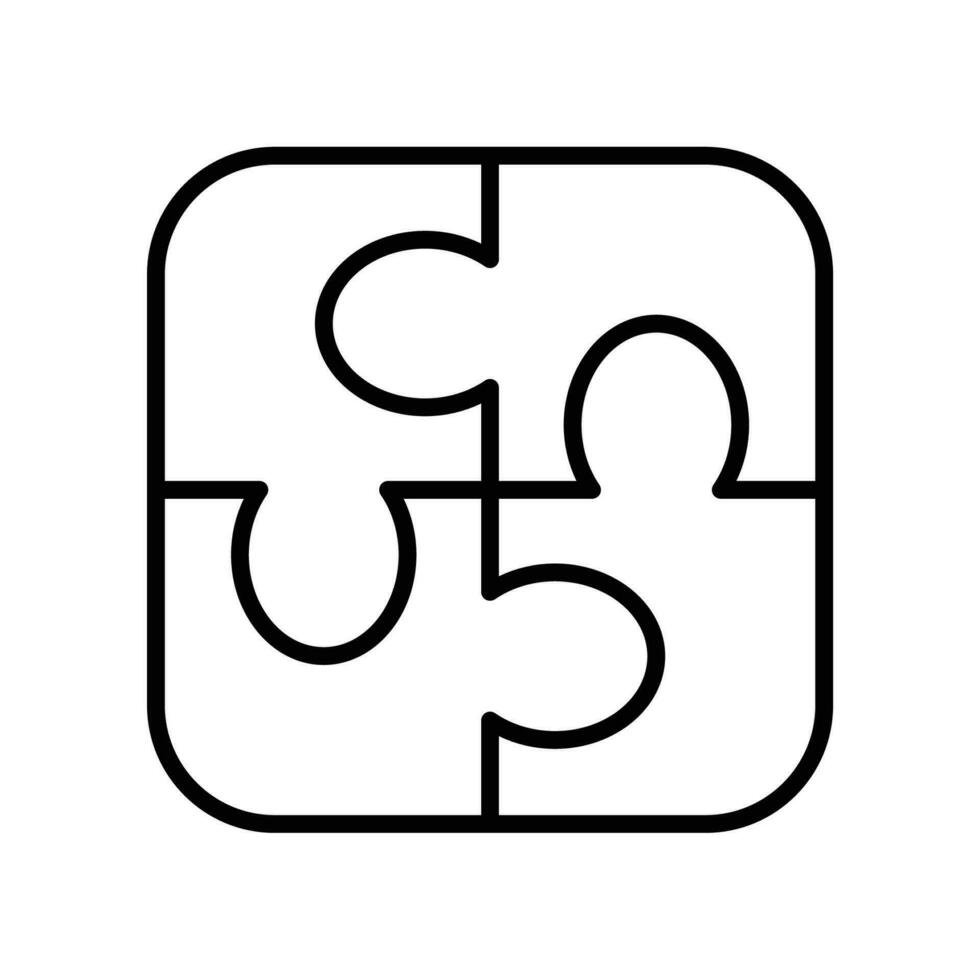 Business teamwork, group interaction. Puzzle problem solving. Human resource management. Partnership collaboration. Personal input icon. Vector illustration. Design on white background. EPS 10