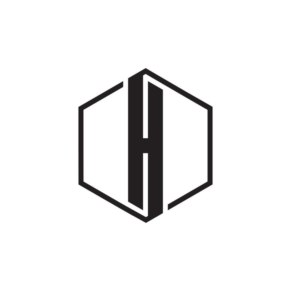 letra h con línea hexágono logo diseño vector concepto.