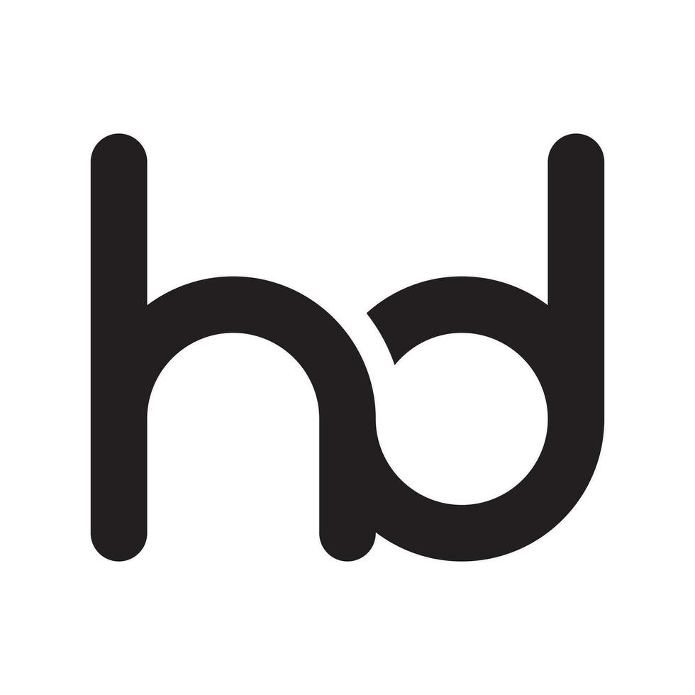 hd relacionado a cada otro logo diseño vector ilustración en blanco antecedentes.