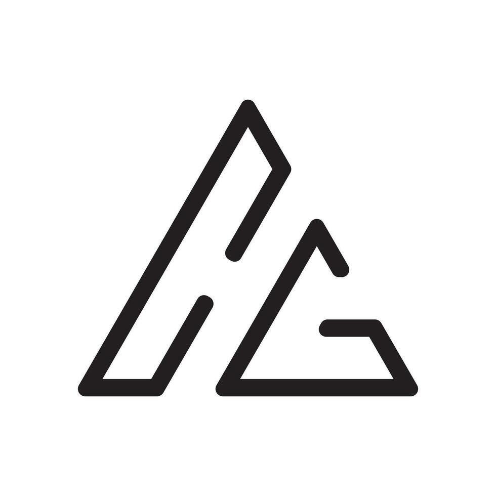 cg triángulo logo diseño vector aislado en blanco antecedentes.