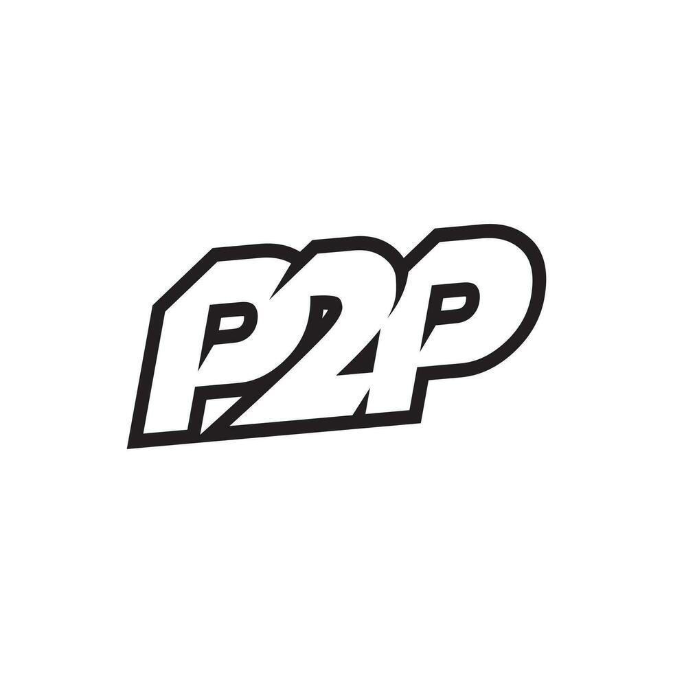 line P2P logo concept isolated on white background. vector