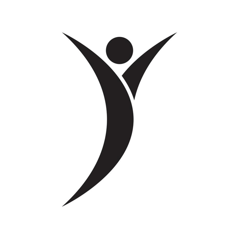 people curved raise hands icon logo design vector illustration.