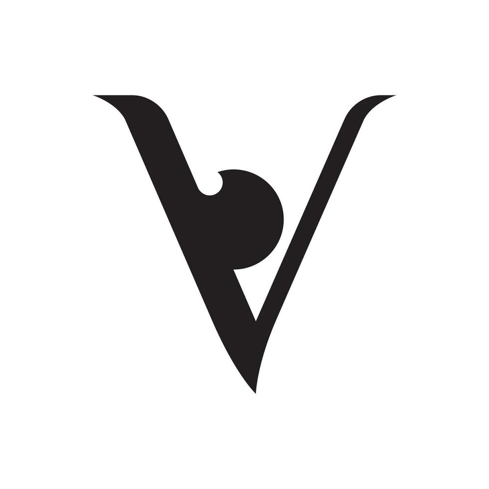 abstract eagle eye letter V logo idolated on white background. vector