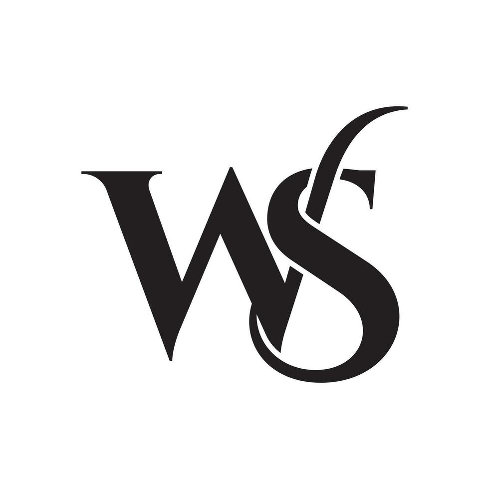 letra ws logo diseño vector en blanco antecedentes.