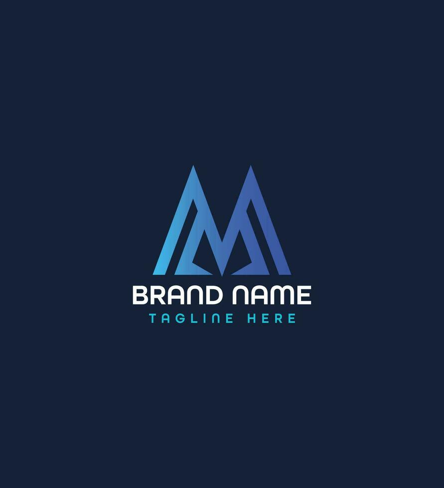 m modern letter logo design concept vector