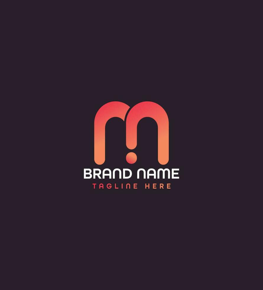 m modern letter logo design concept vector