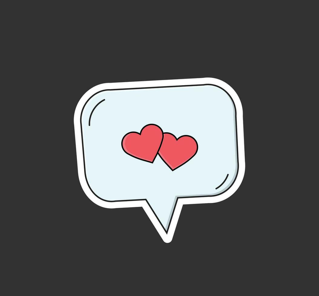 corazón forma social medios de comunicación notificación icono vector ilustración