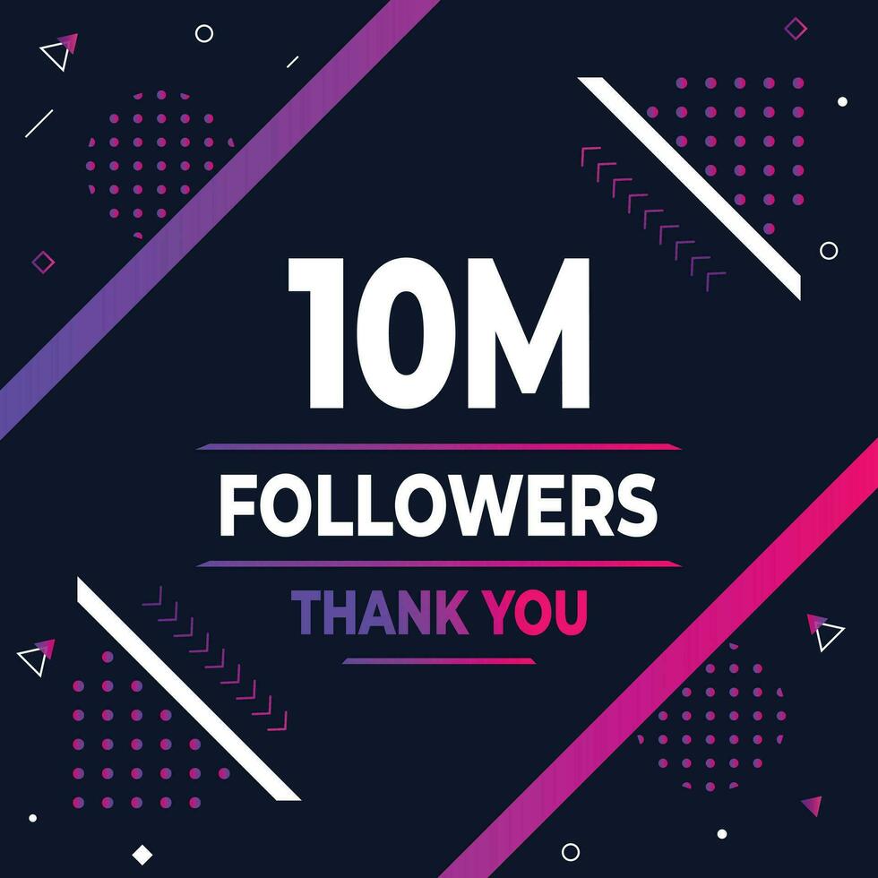 Thank you 10m subscribers or followers. web social media modern post design vector