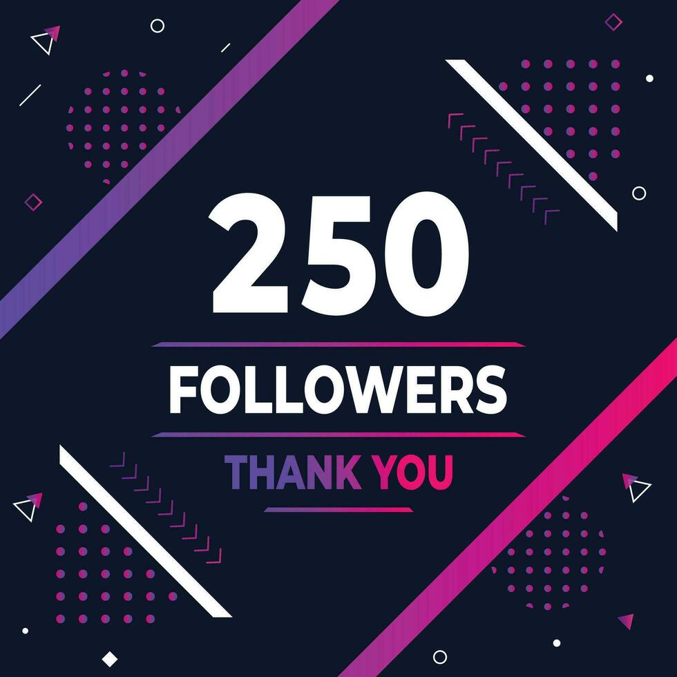 Thank you 250 subscribers or followers. web social media modern post design vector