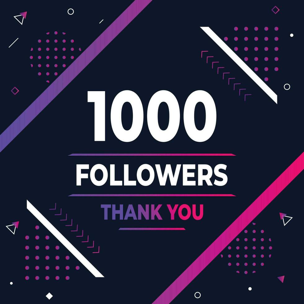 Thank you 1000 subscribers or followers. web social media modern post design vector