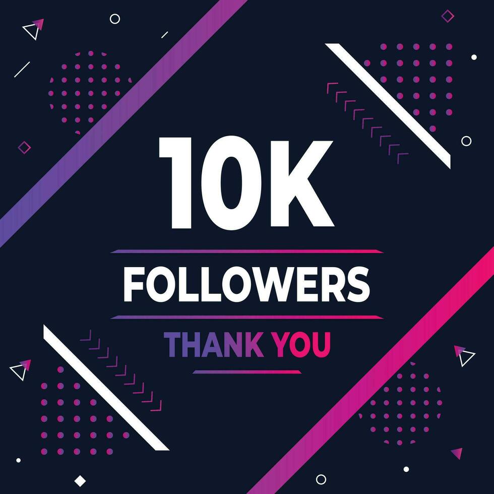 Thank you 10k subscribers or followers. web social media modern post design vector